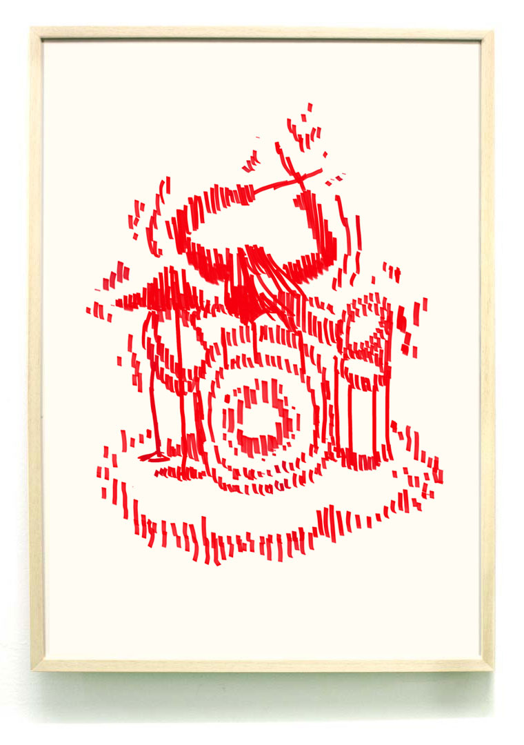 Drummer girl screenprint - 50x70mm